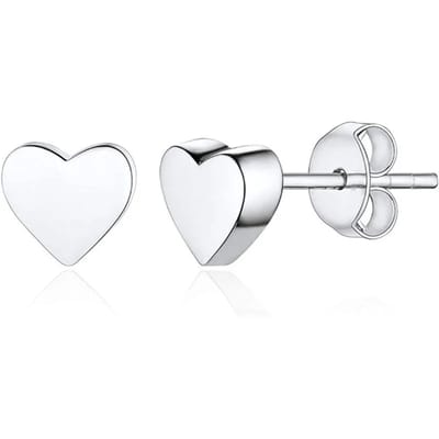 Minimalistische hartjes oorstekers - 316 stainless Steel Zilverkleurig - Waterproof - Hypoallergeen - Kleine hart oorknop - The Jewellery Salon