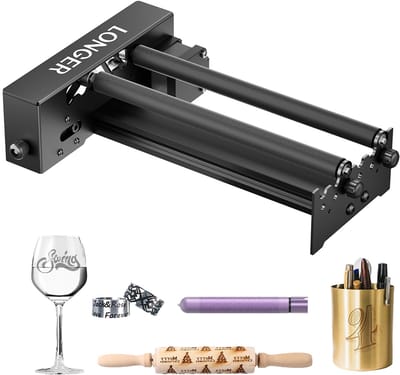NAVOBIZ Lasergraveerder roterende rol - Laser graveer roller - Y-as Rotatie - 360° rotatie - 5 verstelbare standen - Antislip rol
