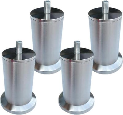 Meubelpoten RVS - Kastpoten Tafelpoten - Meubels Stabiliseren - Antislip Rubberen Mat - 9.8cm - Roestvrij Staal