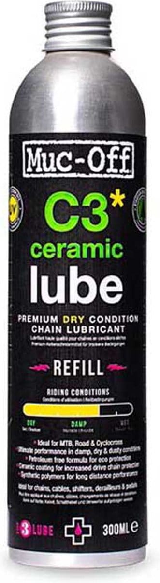 Muc-Off C3 Dry Ceramic Lube - Kettingsmeermiddel - 300ml - Corrosiebescherming - Biologisch afbreekbaar