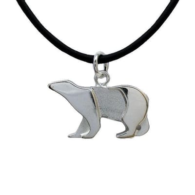 AuBor ®. Hanger. Zilver. De ijsbeer.
