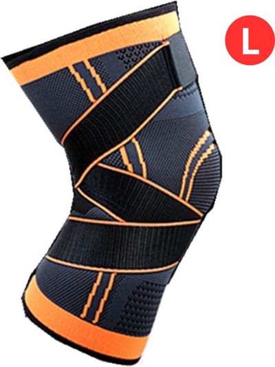 Livano Kniebrace - Sportbrace Knie - Knee Sleeves - Knee Sleeves Powerlifting - Compressie Knie Brace - Knee Wraps - Knee Support - Dames - Heren - Oranje - Maat L