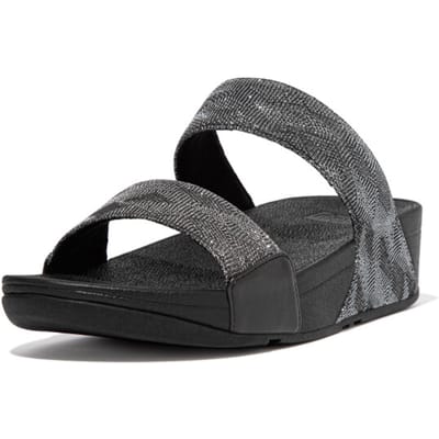 FitFlop Lulu Glitter Splash dames slipper - Zwart - Maat 36