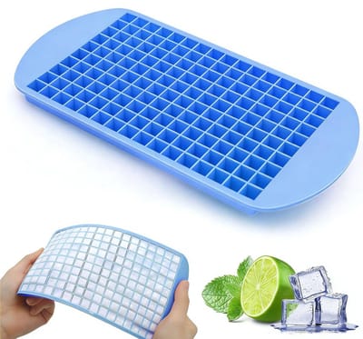 Dailygoods- IJsblokjesvorm 160 mini-ijsblokjes - Siliconen - IJsblokjes zonder deksel - Voor drankjes/babyvoeding - 1 x 1 cm - Gemakkelijk los te maken