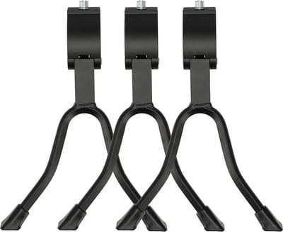 Standaard fiets dubbel - set van 3 stuks - universeel 26-28 inch - extra stevig en roestvrij - zwart staal en aluminium