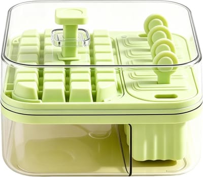 Draagbare ijsvorm, Drukknoplade, Easy Release Maker, Herbruikbare Cocktail Koelen Accessoire, Handige Whisky Koeloplossing, Keukengereedschap voor Bar, Koffiewinkel, Picknick, 18,5 x 18,7 x 11,5 cm