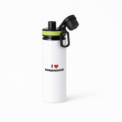 Hacebo® - I love bonusmoeder waterfles met draaidop groen - Moeder - de liefste bonusmoeder - Moeder cadeautjes - moederdag - verjaardag - geschenk - kado - water fles - 850ML