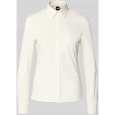 slim fit blouse met lange mouwen van puur katoen model 'BRONTA_TUESDAY'