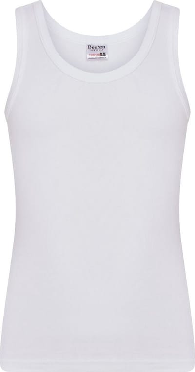 Comfort Feeling katoen jongens hemd - Kinder onderhemd - Jongens singlet katoen - 128 - Wit