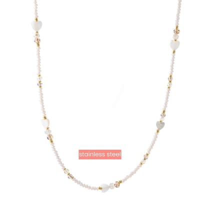 Go Dutch Label Collier hearts beads Wit