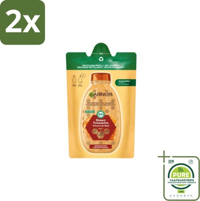 Garnier - Loving Blends - Shampoo Refill - Honing Goud - Beschadigd & Breekbaar Haar - 250 ml - Voordeelverpakking - 2 stuks - Herstellende shampoo - Shampoo voor beschadigd haar