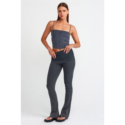 Dames Hoge Taille Flared Jersey Broek
