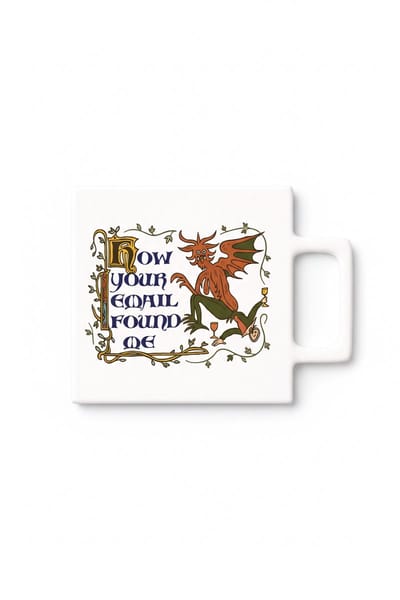 Grappige Draak Keramische Tegel – Middeleeuwse Evil Dragon Quote Wanddecoratie Cadeau voor Fantasy Liefhebbers