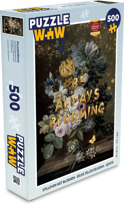 Puzzel Stilleven met bloemen - Eelke Jelles Eelkema - Quote - Legpuzzel - Puzzel 500 stukjes