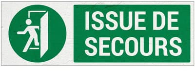 Issue de secours bord met pictogram | Forex Re materiaal | 30 x 10 cm