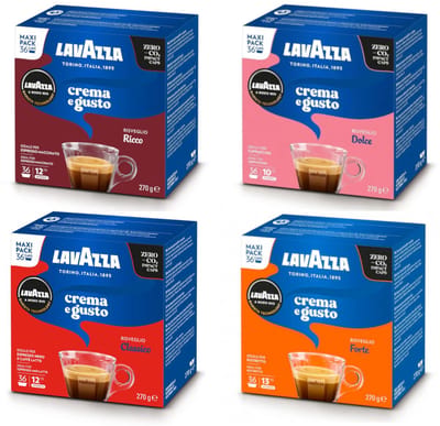 Lavazza A Modo Mio - Crema e Gusto Ricco - Crema e Gusto Classico - Crema e Gusto Dolce - Crema e Gusto Forte - Proefpakket - 144 (4x36) Koffiecups
