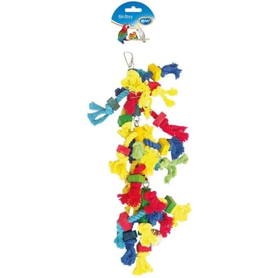 Duvoplus - Speelgoed Voor Dieren - Vogel - Touw Knoopjes Met Blokjes & Bel 38cm - 1st