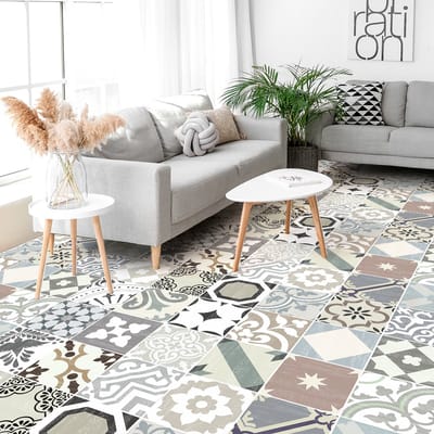 Antislip vloerstickers met beschermlaag - MAIORANO TILES - 120x180cm - 24 stickers 30x30cm