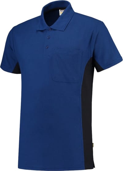 Tricorp poloshirt bi-color - Workwear - 202002 - koningsblauw / navy - Maat L