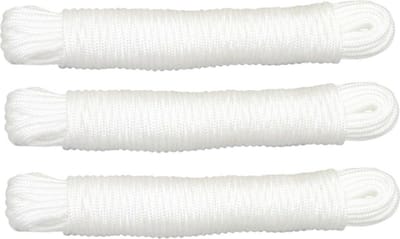 AMIG Touw - 3x - 15 meter - D3mm - polypropyleen - 50 kg - wit - waslijn - tuin