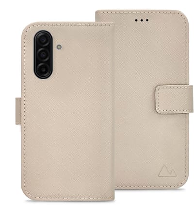 My Style Telefoonhoesje geschikt voor Samsung Galaxy A26 Hoesje | My Style Flex Wallet Bookcase Portemonnee | Pasjeshouder voor 3 Pasjes | Telefoonhoesje voor Pinpas / OV Kaart / Rijbewijs - Warm Taupe | Taupe