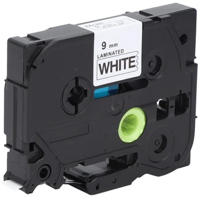 Gelamineerde Labeltape Zwart op Wit 9mm Labelmaker Kleurtape voor Brother TZe-221 621