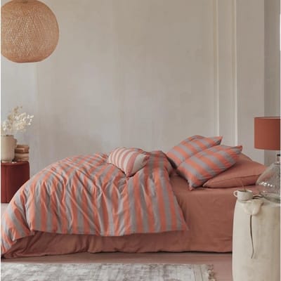 Bettwäsche VT Wonen Bold Stripe Peach Baumwolle-135 x 200 cm