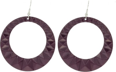 Behave - Oorhangers Dames - Grote Rond Oorbellen - Aubergine Paars - Diameter 6 cm