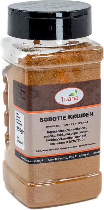 Tuana Kruiden - Bobotie Kruidenmix - Strooibus 150 Gram - Tuanashop - MP-B-0012
