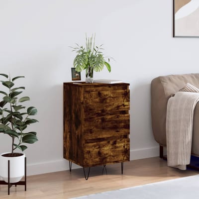 vidaXL - Dressoir - 40x35x70 - cm - bewerkt - hout - gerookt - eikenkleurig