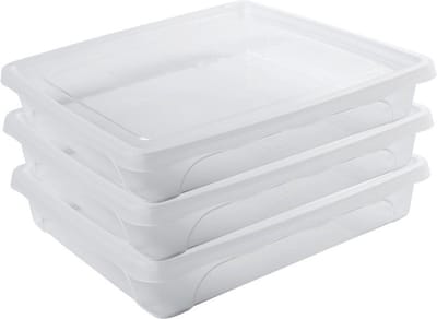 Vershoudbakje - 5x - laag - transparant - 1,5 liter - 24 x 20 x 5 cm - vershouddoosje - Vienna - Vershouddoos bakje