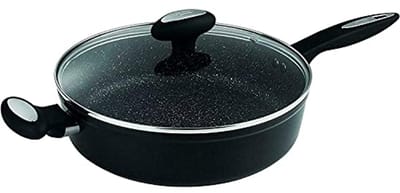 Ultimate Sauteerpan Met Deksel 28cm - Gesmeed Aluminium, Vaatwasserbestendig, Geschikt Voor Inductie