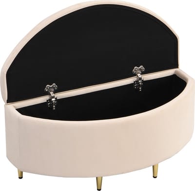 Gotagee Gestoffeerde bank 90x40x42 cm opbergruimte fluwelen voetenbank met metalen poten zitbank kruk