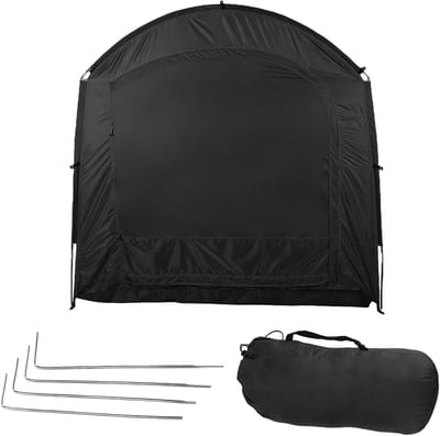 Fietsenopslagtent - Tuingereedschap schuur - Buiten opslag - Snelle montage - 220x150x185cm - Zwart