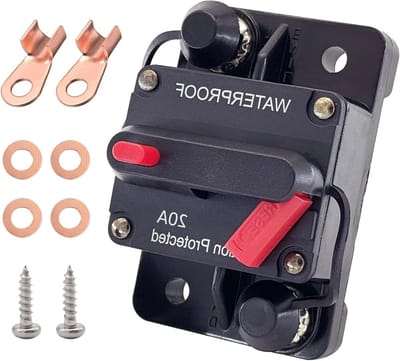 Circuit Breaker - Zekering Thermisch - Stroom Beveiligen - Handmatige Reset - 20 Ampere - Zwart