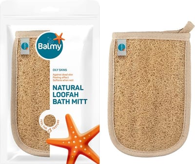 Natuurlijke Loofah Katoenen Douchehandschoen voor Peeling en Anti-Cellulitis Massage