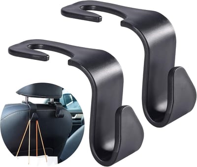 Dailygoods - Autostoel haak - Hoofdsteun Hanger - Multifunctionele Heavy Duty Opslag - Zwart - Auto Haken - Voor Achterbank - Zwart