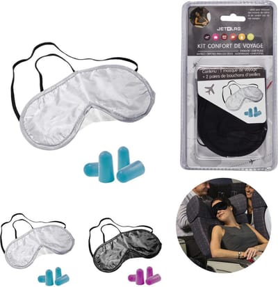 Slaapmasker met 2 paar oordoppen - Oogmasker - Oordoppen - Reismasker