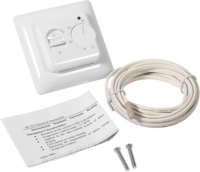 SnelShoppen - Ondervloer Verwarming Thermostaat 230V Mechanisch Handmatig Temperatuur Controle Schakelaar voor Airconditioning - Veilig, Energiezuinig
