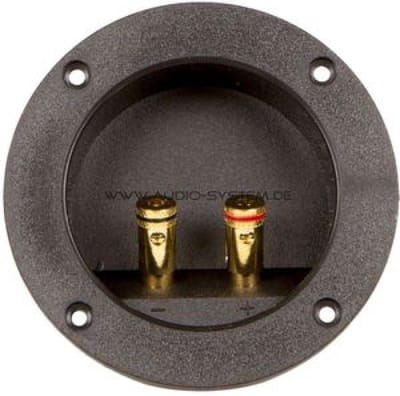 AUDIO SYSTEM 2-pins ronde aansluiting met stevige, vergulde (vierkante zonder vergulde) aansluitinge