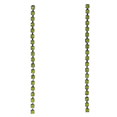Behave - Oorbellen - Strass Oorhangers - Olijf Groene Steentjes - 5.5 cm