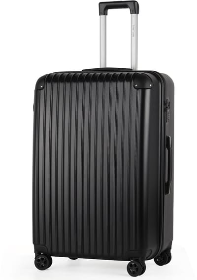 TAN.TOMI 28-inch Grote Reiskoffer - Cijferslot - 49x30x74 cm - 98L - Lichtgewicht, Waterdicht & Duurzaam - Zwart