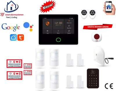Draadloos alarmsysteem voor woning/camper/boot/caravan werkt met wifi en sim kaart en met spraakgestuurde apps. (Nederlands of Frans stem en tekst) ST01A-7