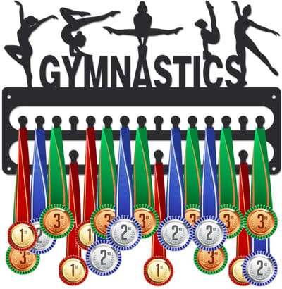 Dailygoody - Medaille-hanger - Medaillehouder - Wandhanger voor sporters - Mat zwart - IJzeren medaillehouder - Ideaal voor sportprestaties - Voor elk...