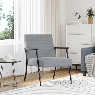 vidaXL - Fauteuil - Lichtgrijs - 59 - x - 75 - x - 78 - cm - Stof