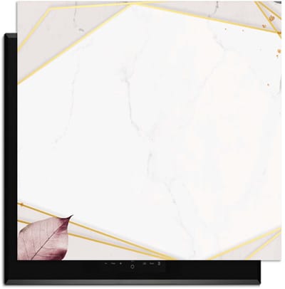 KitchenArt - Geometric Elegance - Inductie Beschermer - 59x52 cm - Kookplaat Beschermer - Luxe Afdekplaat Inductieplaat - Anti-slip & Oprolbaar - Beschermmat Inductiekookplaat
