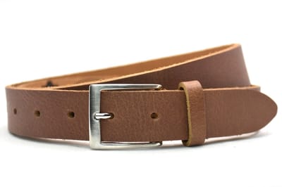 3cm riem beige - damesriem/herenriem - taupe - 100% leder - Maat 85 - Totale lengte riem 100 cm
