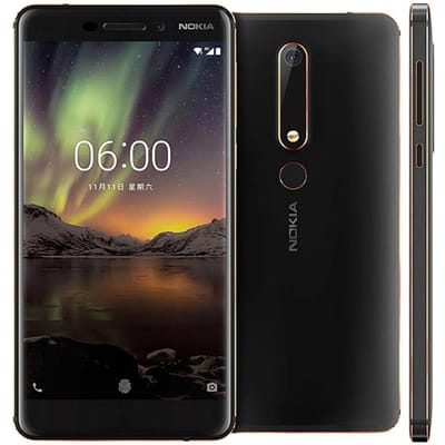 Téléphone Portable Original Nokia 6.1 4G Débloqué Reconditionné Android Octa-core 5,5 Pouces 4 Go de RAM 64 Go de ROM 16MP 1080P Avec 1 SIM 4GB 64GB No charger noir