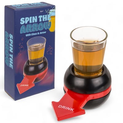 Drinkspel - Spin de Pijl - Shotglas Set - Feestjes en Verjaardagen - Gezelschapsspel - Leuke Activiteit - 6 Shotglazen