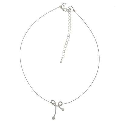 Behave - Ketting - Abstracte Hanger - Zilver Kleur - Zwart - Dames - 40 cm
